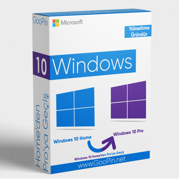 Windows 10 Home’dan Pro’ya Yükseltme Dijital Lisans, Online Teslimat