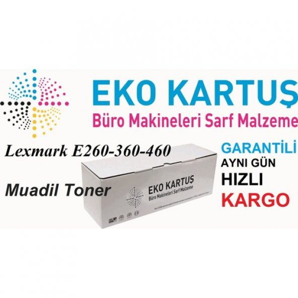 Eko Kartuş Lexmark E260 E360 E460 (E260A11E) 3500 Sayfa Siyah Muadil Toner - Resim 3
