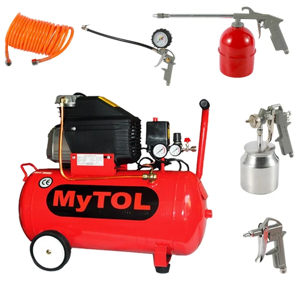 MYTOL 50 Litre Hava Kompresörü 2 Hp 8 Bar ve 5Li Havalı Set - 2