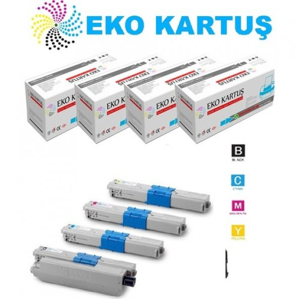 Eko Kartuş Oki MC332 Muadil C301-C321 4set Toner,