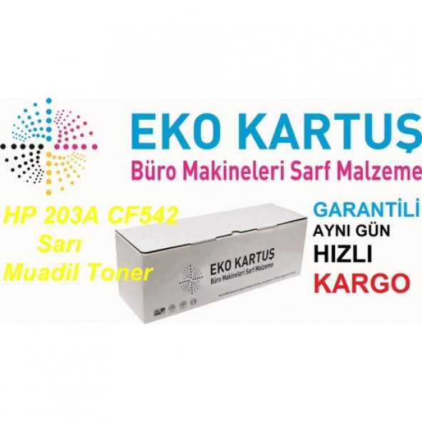 Eko Kartuş Hp 203A CF542 Muadil Toner 1400 Sayfa Sarı - Resim 2