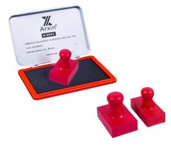 Mühür Kauçuk Alaşım Kırmızı Kaşe Dikdörtgen 17x35mm ürün görseli