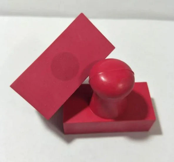 Mühür Kauçuk Alaşım Kırmızı Kaşe Dikdörtgen 17x35mm - Resim 2