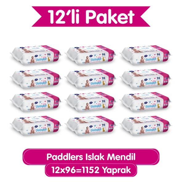 Paddlers Islak Mendil 12x96 lı Koli (1152 Yaprak) ürün görseli 1