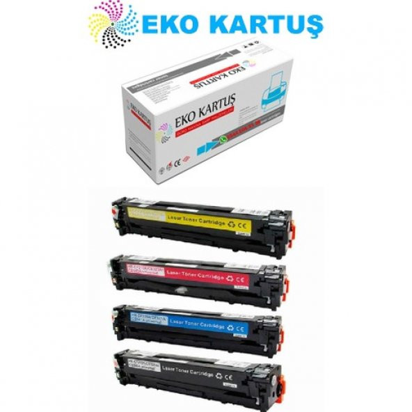 Eko Kartuş Hp Color Laserjet CP1525N (CB540-CB541-CB542-CB543) Set Muadil Toner