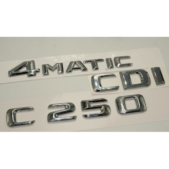 Benz C 250 4Matic CDI Bagaj Krom Metal 3M 3D Yazı Logo - Resim 3
