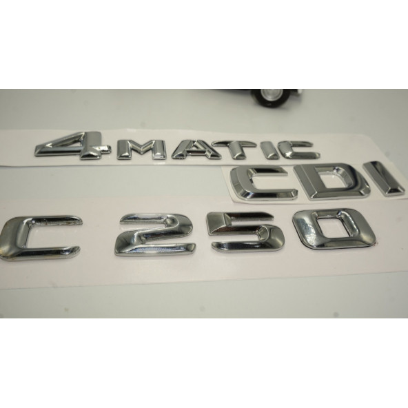 Benz C 250 4Matic CDI Bagaj Krom Metal 3M 3D Yazı Logo - Resim 4