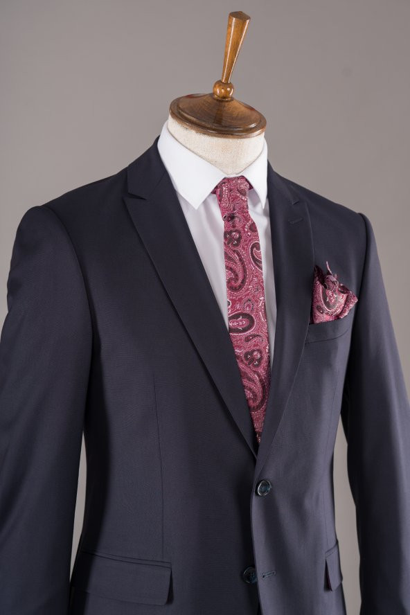 Sarar Interview Koyu Lacivert Slim Fit Takım Elbise - 3