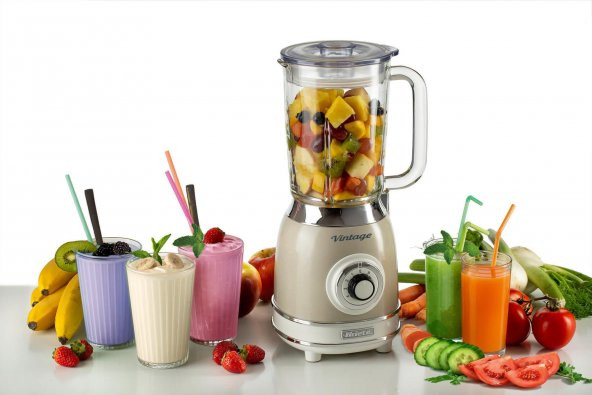 Ariete Vintage Cam Sürahi Blender 1000 Watt Krem - 3