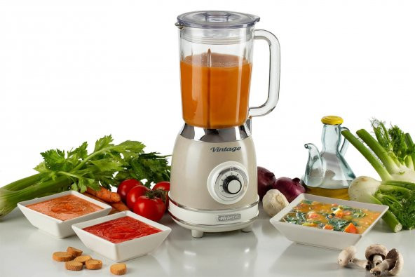 Ariete Vintage Cam Sürahi Blender 1000 Watt Krem - 6