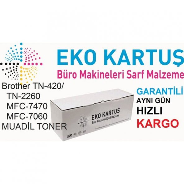 Eko Kartuş Brother TN-2260 (T420) 2240-2250-2270-MFC7470-7060-7240 1700 Sayfa Siyah Muadil Toner - Resim 3