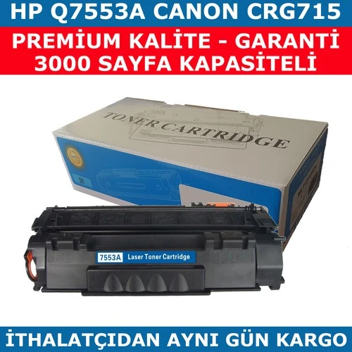 Renkli Toner Hp 53A-Q7553A Muadil Toner 3000 Canon Crg715 - Resim 2
