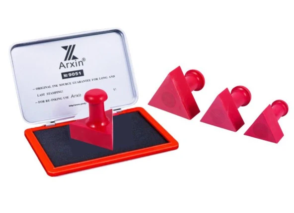 Mühür Kauçuk Alaşım Kırmızı Kaşe Üçgen 45x45mm
