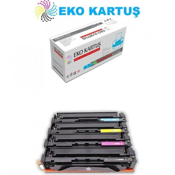 Eko Kartuş Hp Color Laserjet Pro M254NW (CF540A-CF541A-CF542A-CF543A) (203A) Set Muadil Toner