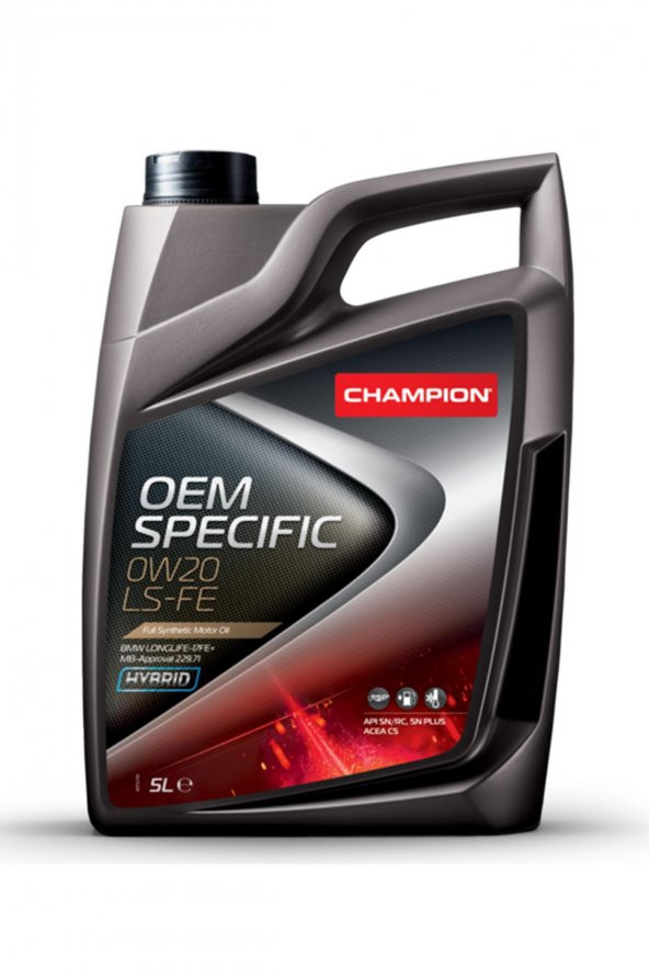 CHAMPION® OEM SPECIFIC 0W20 LS-FE C5 SN PLUS Motor Yağı 5L.