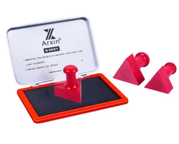 Mühür Kauçuk Alaşım Kırmızı Kaşe Üçgen 30x30mm ürün görseli