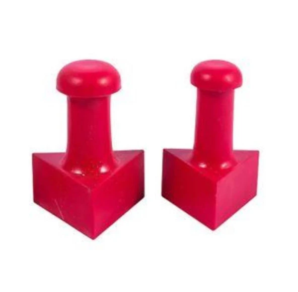 Mühür Kauçuk Alaşım Kırmızı Kaşe Üçgen 30x30mm - Resim 2