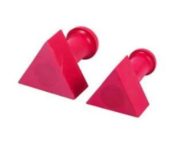 Mühür Kauçuk Alaşım Kırmızı Kaşe Üçgen 30x30mm - Resim 4