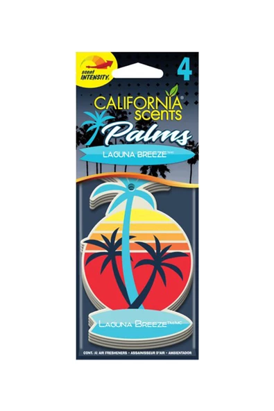 California Scents Palms Laguna Breeze Okyanus Esintisi Parfümlü Asma Koku 4'lü Set