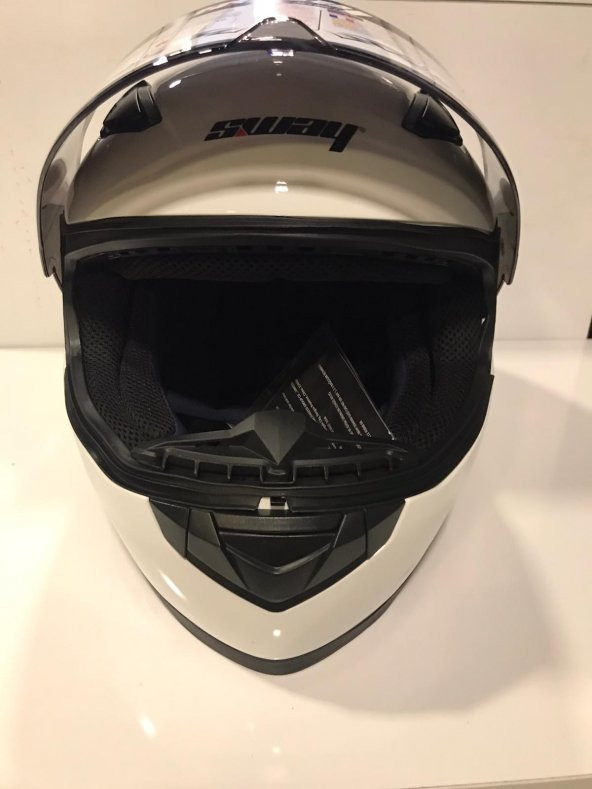 Sway SWAY 816 AYNA CAMLI BEYAZ KAPALI FULL FACE MOTOSİKLET KASK - 3