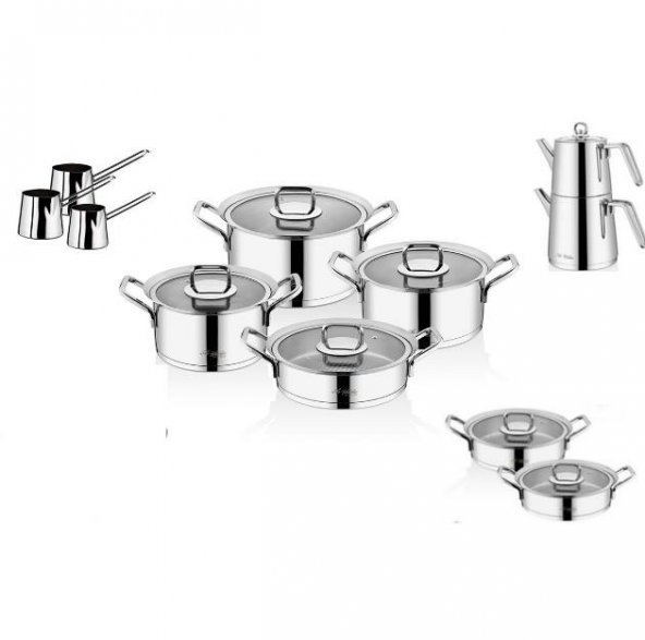 Aryıldız Chef Prestige 20 Parça İdeal Set Çelik Çeyiz Tencere Seti - 2