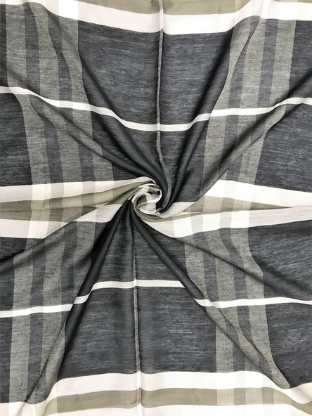 Burberry Ekose Desen %80 Yün , %20 Ipek,siyah Beyaz Kareli Şal 70x250 Cm Exaggerated Check - 4
