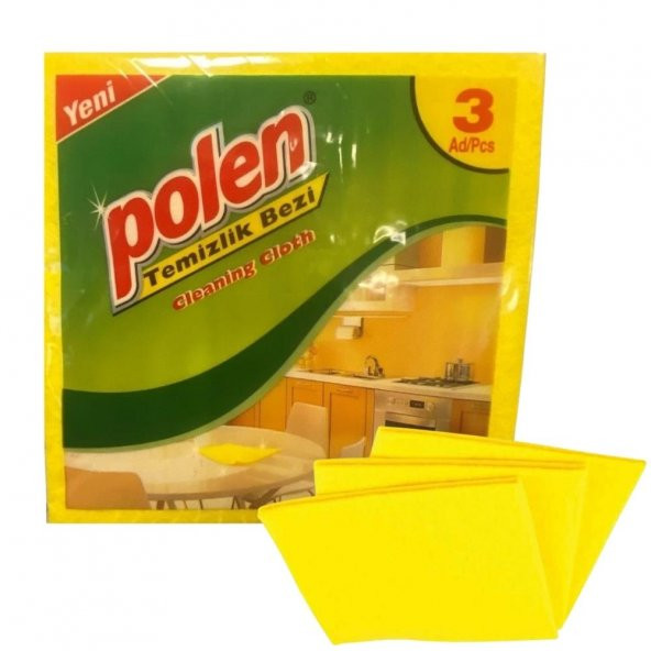 Polen 3lü Sarı Temizlik Bezi 35 x 35 cm. x 5 Paket