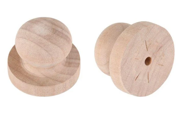 Ahşap Yuvarlak Mühür 50mm Çap Tutamaçlı Blok Ağaç - Resim 7