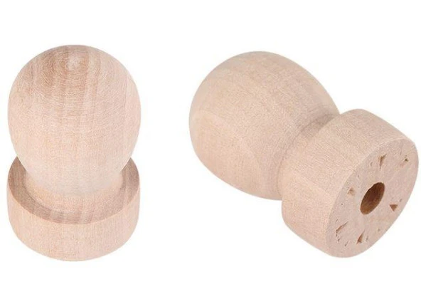 Ahşap Yuvarlak Mühür 50mm Çap Tutamaçlı Blok Ağaç - Resim 9