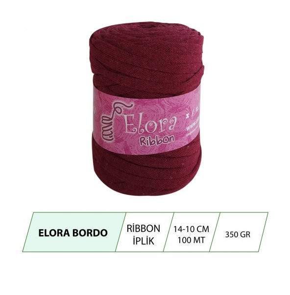 Elora Bordo Ribbon Örgü İpi