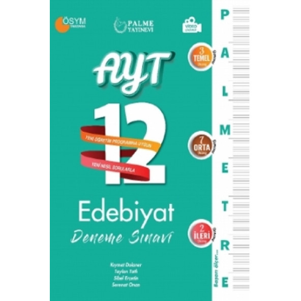 Palme Yayınevi AYT Edebiyat Palmetre 12 Deneme Sınavı