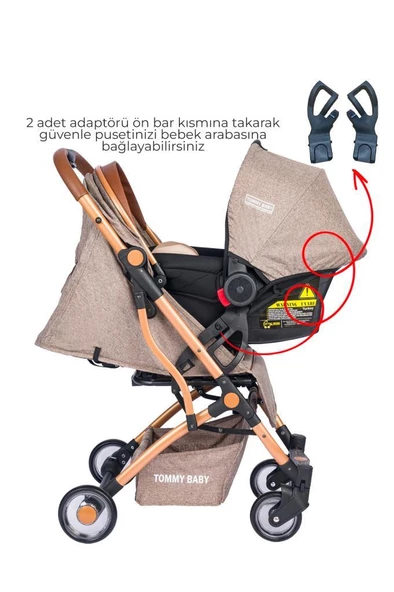 TommyBaby Mia Kabin Travel Bebek Arabası Gold Kabin Boy - 3
