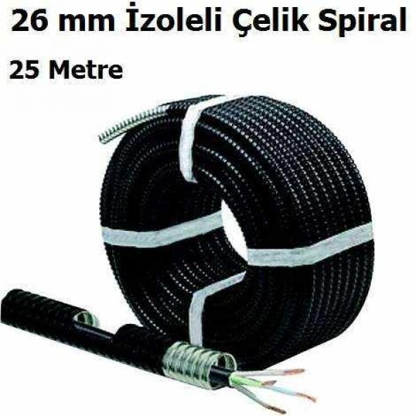 TP Elektrik 26 mm İzoleli Çelik Spiral Boru - 1