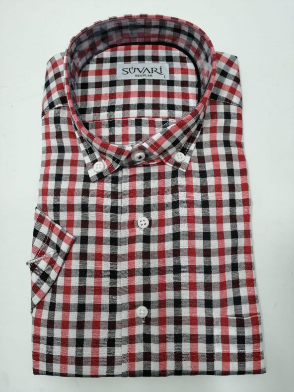 SÜVARİ CLASSİCS PAMUKLU KISA KOL YAZLIK BOL RAHAT KESİM CEPLİ GÖMLEK ürün görseli