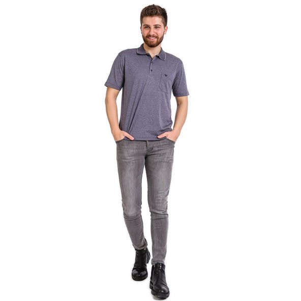 SİMENTİ POLO YAKA RAHAT KALIP CEPLİ TSHİRT ÖZEL ÜRETİM REGULAR FİT - Resim 3