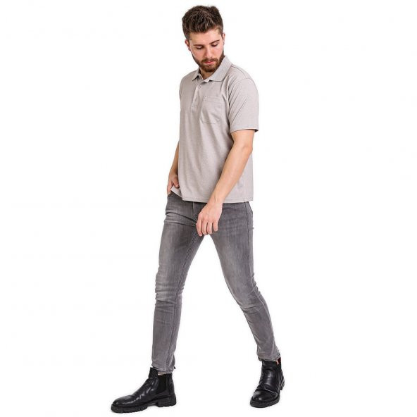 SİMENTİ POLO YAKA RAHAT KALIP CEPLİ TSHİRT ÖZEL ÜRETİM REGULAR FİT - Resim 4