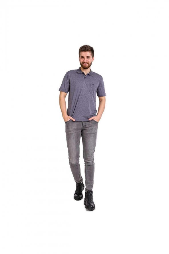 SİMENTİ POLO YAKA RAHAT KALIP CEPLİ TSHİRT ÖZEL ÜRETİM REGULAR FİT - Resim 8