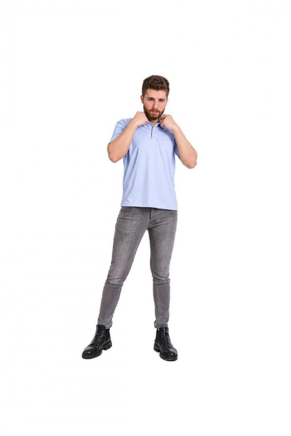 SİMENTİ POLO YAKA RAHAT KALIP CEPLİ TSHİRT ÖZEL ÜRETİM REGULAR FİT - Resim 9