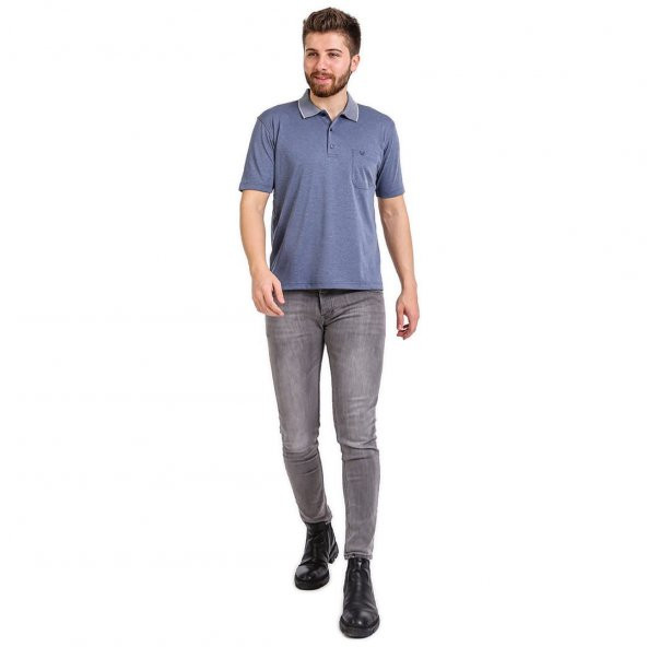 SİMENTİ POLO YAKA RAHAT KALIP CEPLİ TSHİRT ÖZEL ÜRETİM REGULAR FİT - Resim 11