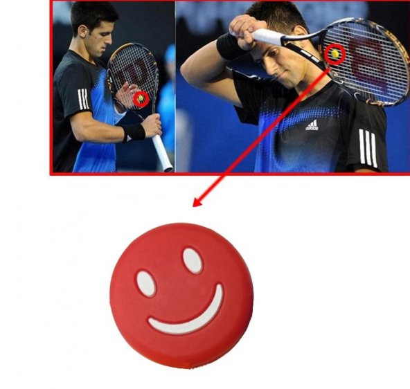 3 Adet Tenis Raketi Silikon Darbe Emici Titreşim Önleyici Kırmızı Mavi Sarı - 6