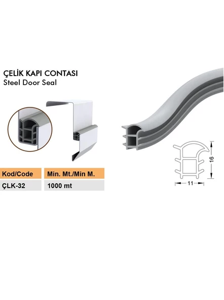 Contacall Çelik Kapı Fitili Siyah - Kapı Contası 6 Metre - 3
