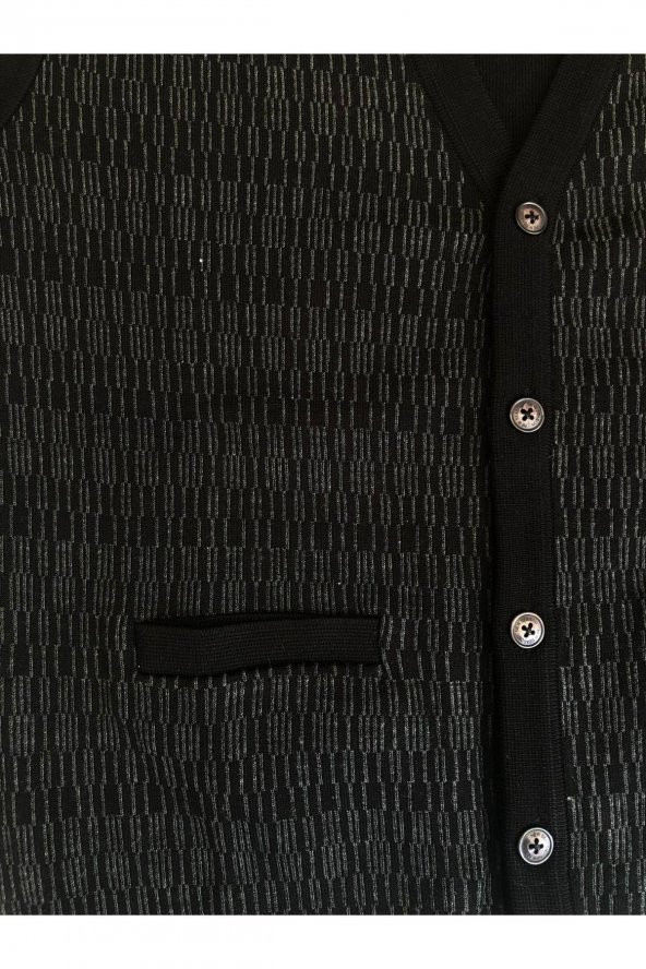 Galeria Çelik Örme Yün Akrilik Düğmeli Cep Detaylı Hırka - 2