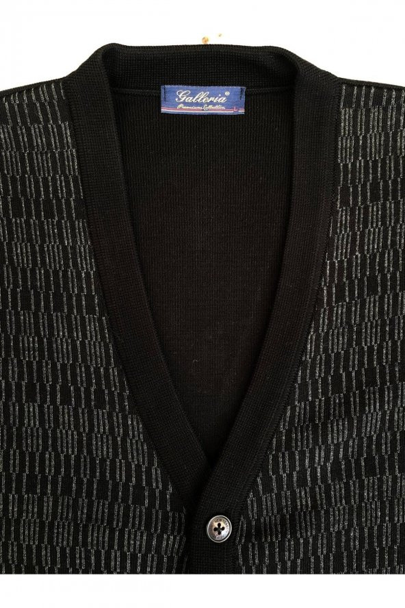 Galeria Çelik Örme Yün Akrilik Düğmeli Cep Detaylı Hırka - 4