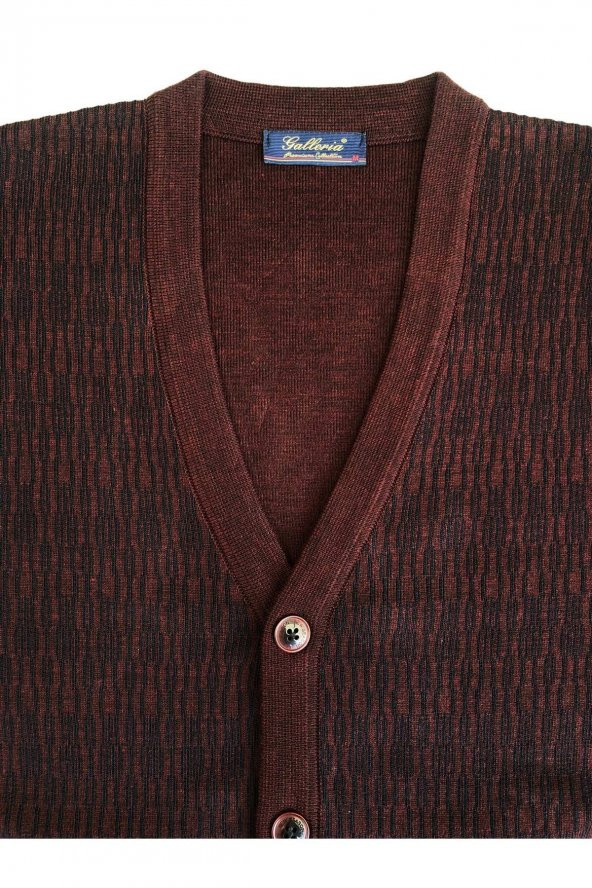 Galeria Çelik Örme Yün Akrilik Düğmeli Cep Detaylı Hırka - 8