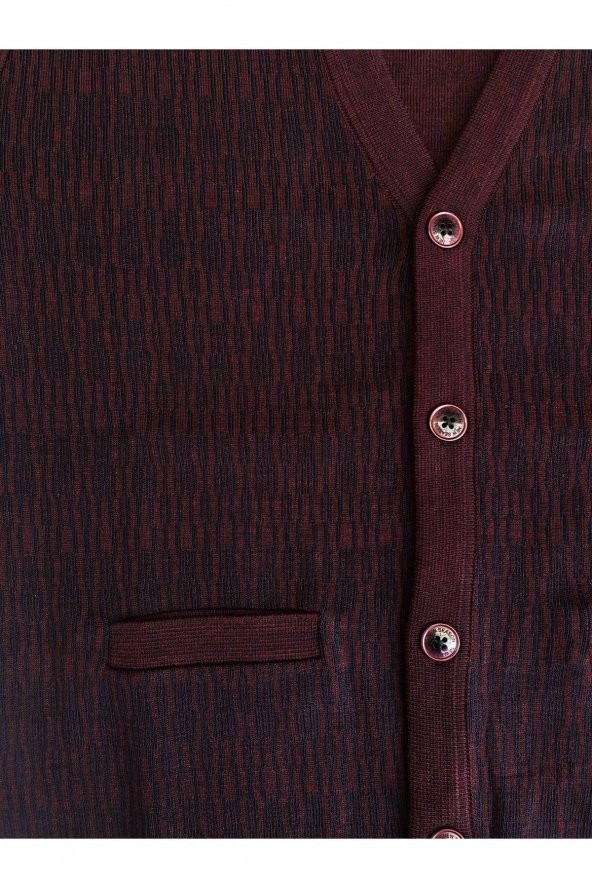 Galeria Çelik Örme Yün Akrilik Düğmeli Cep Detaylı Hırka - 9