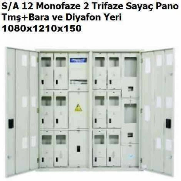TP Elektrik Sıva Altı 12 Monofaze 2 Trifaze Sayaçlı Pano