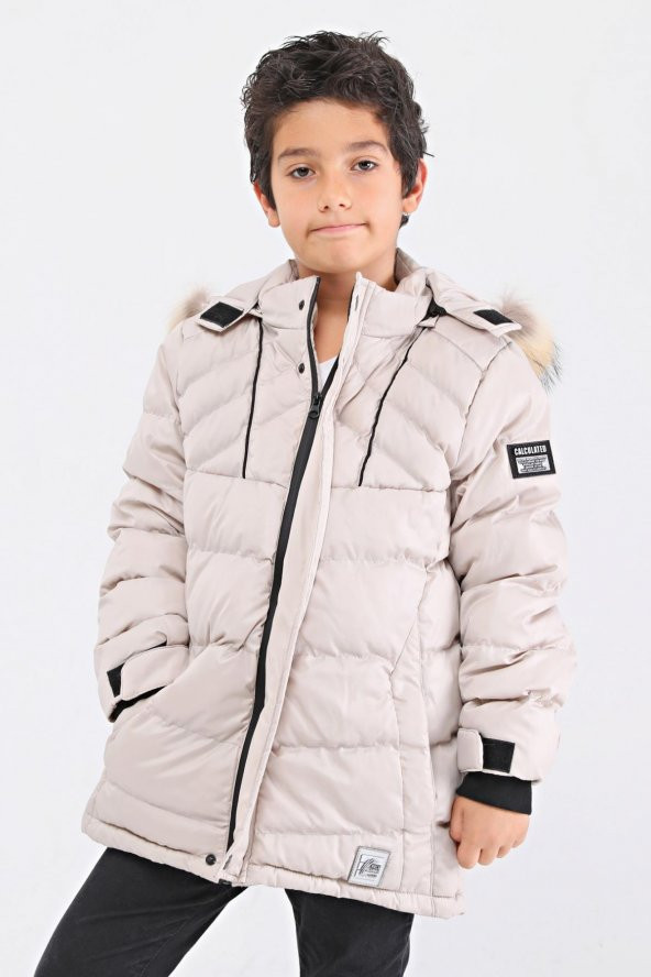 Benittokids Natural Kürklü Erkek Çocuk Kaban Bej 51237T - 8