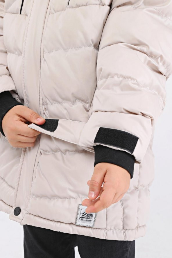 Benittokids Natural Kürklü Erkek Çocuk Kaban Bej 51237T - 9