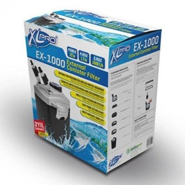 XLPRO EX-1000 Dış Filtre 1000L/H Dolu