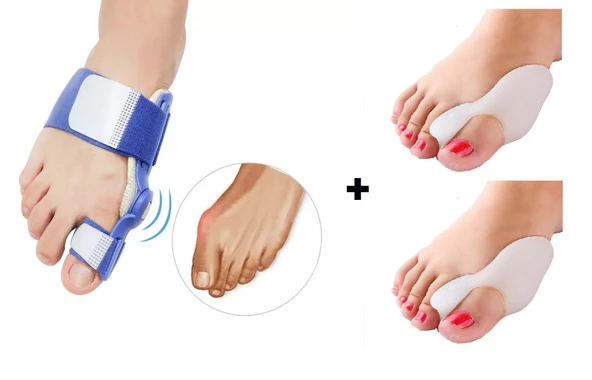 HALLUKS  VALGUS GECE ATELİ MAVİ 2 adet  SİLİKON BUNYON SETİ 2 adet - 2